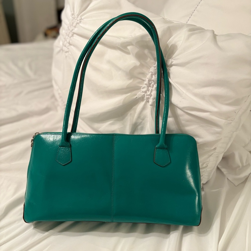 Hobo Brand Green Leather Handbag, medium